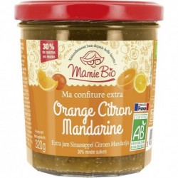 CONFITURE EXTRA ORANGE CITRON MANDARINE 320G MAMIE BIO