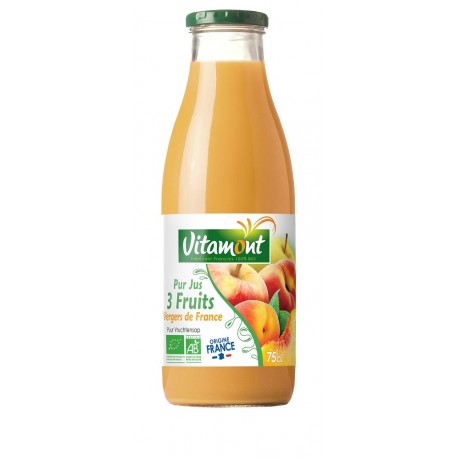 JUS 3 FRUITS DES VERGERS FRANCE 75CL