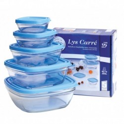 SET DE 5 SALADIER COUVERCLE VERRE DURALEX*