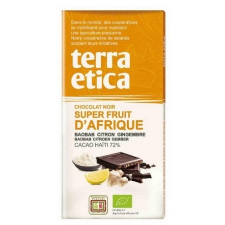 CHOCOLAT SUPERFRUITS AFRIQUE  NOIR 72% 100G