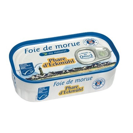 FOIE DE MORUE* NATURE 121G TENEUR REDUIT EN SEL