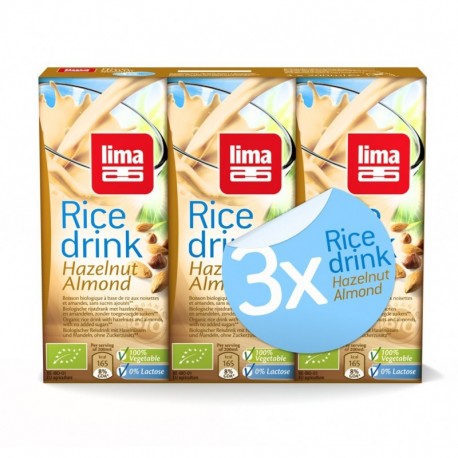 BOISSON RIZ NOISETTE AMANDE 3X 200ML PAILLE