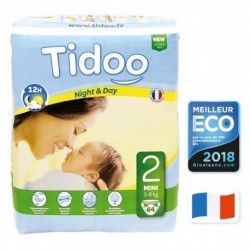 COUCHES ECOLOGIQUES JETABLES X 64 MINI T.2 - 3/6KG TIDOO