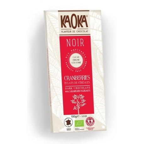 CHOCOLAT NOIR 66% CRANBERRIES CEREALES 100G