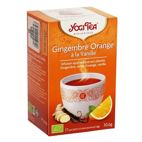 YOGI TEA AYURVEDA GINGEMBRE ORANGE A LA VANILLE 17 SACHETS